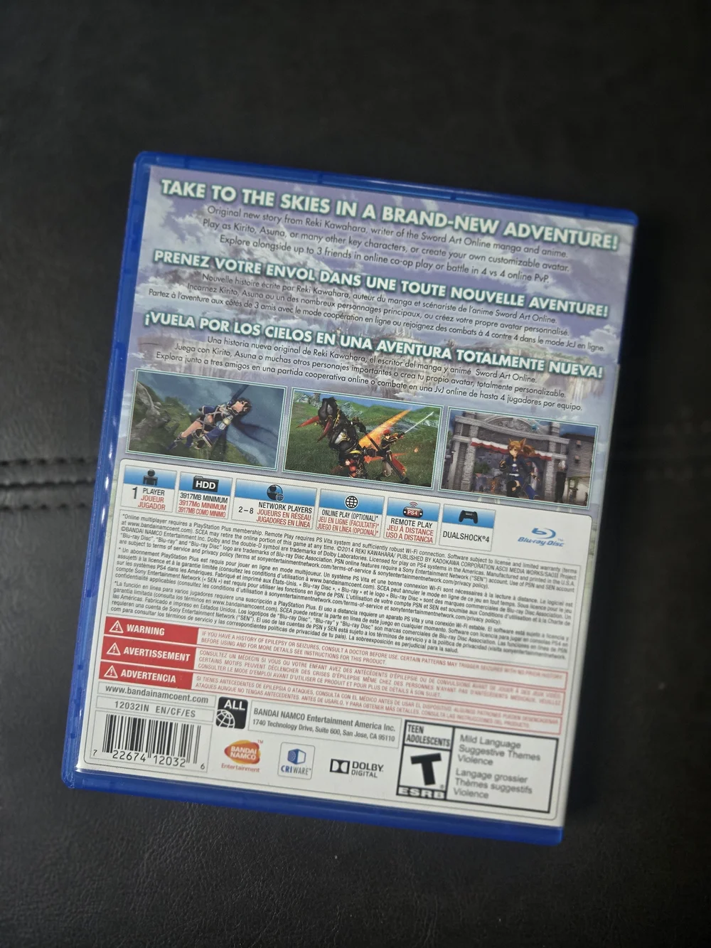 ⭐️Sony PS4 Sword Art Online: Lost Song – Blue Cover Artwork⭐️ - Picture 2 of 4